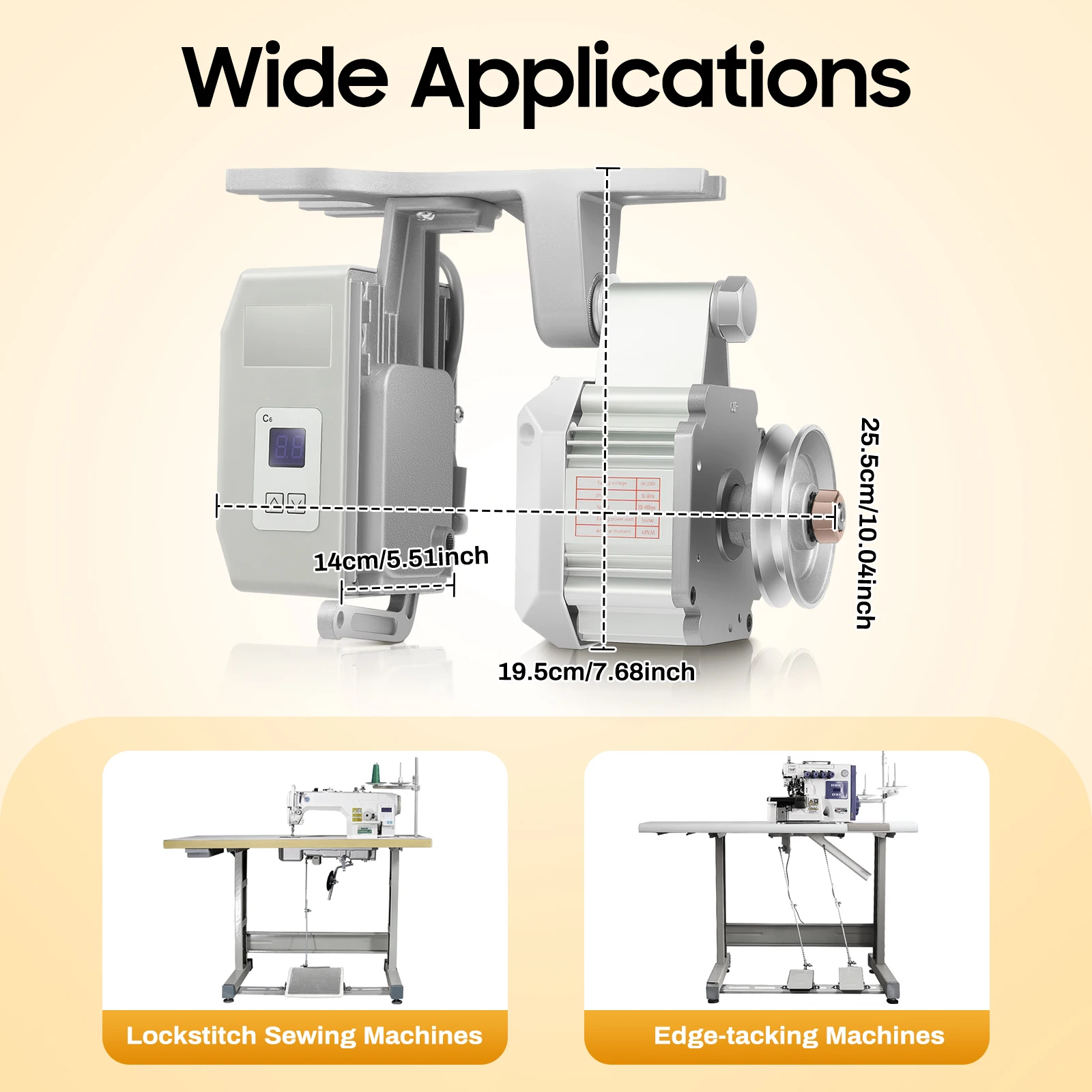 Moteur de machine à coudre industrielle, économe en énergie, 550W 220V, vitesse réglable 200-4500 tr/min, moteur en cuivre pur, assistant de couture