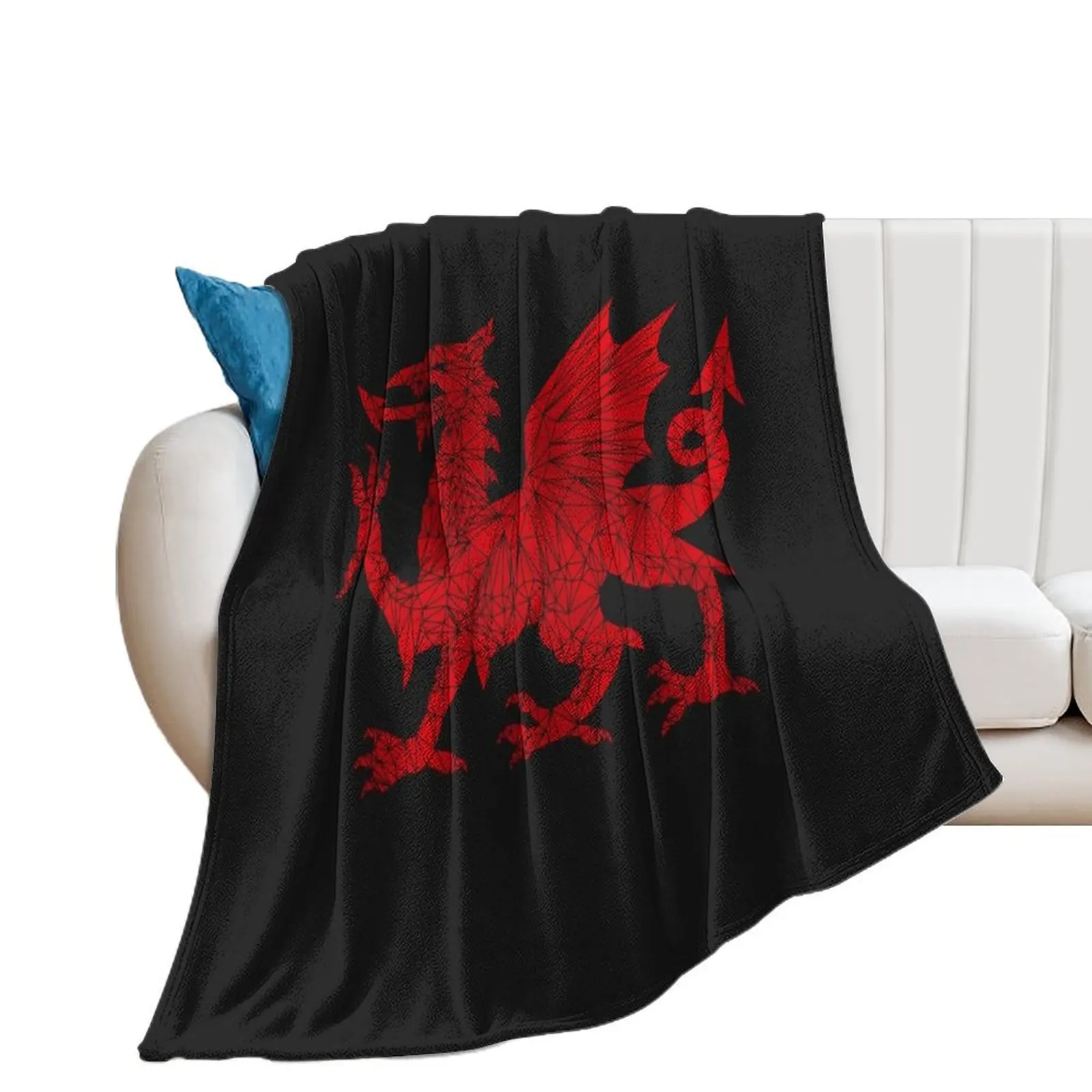 

Welsh Dragon - Geometric Throw Blanket Thermal Sofa Blankets