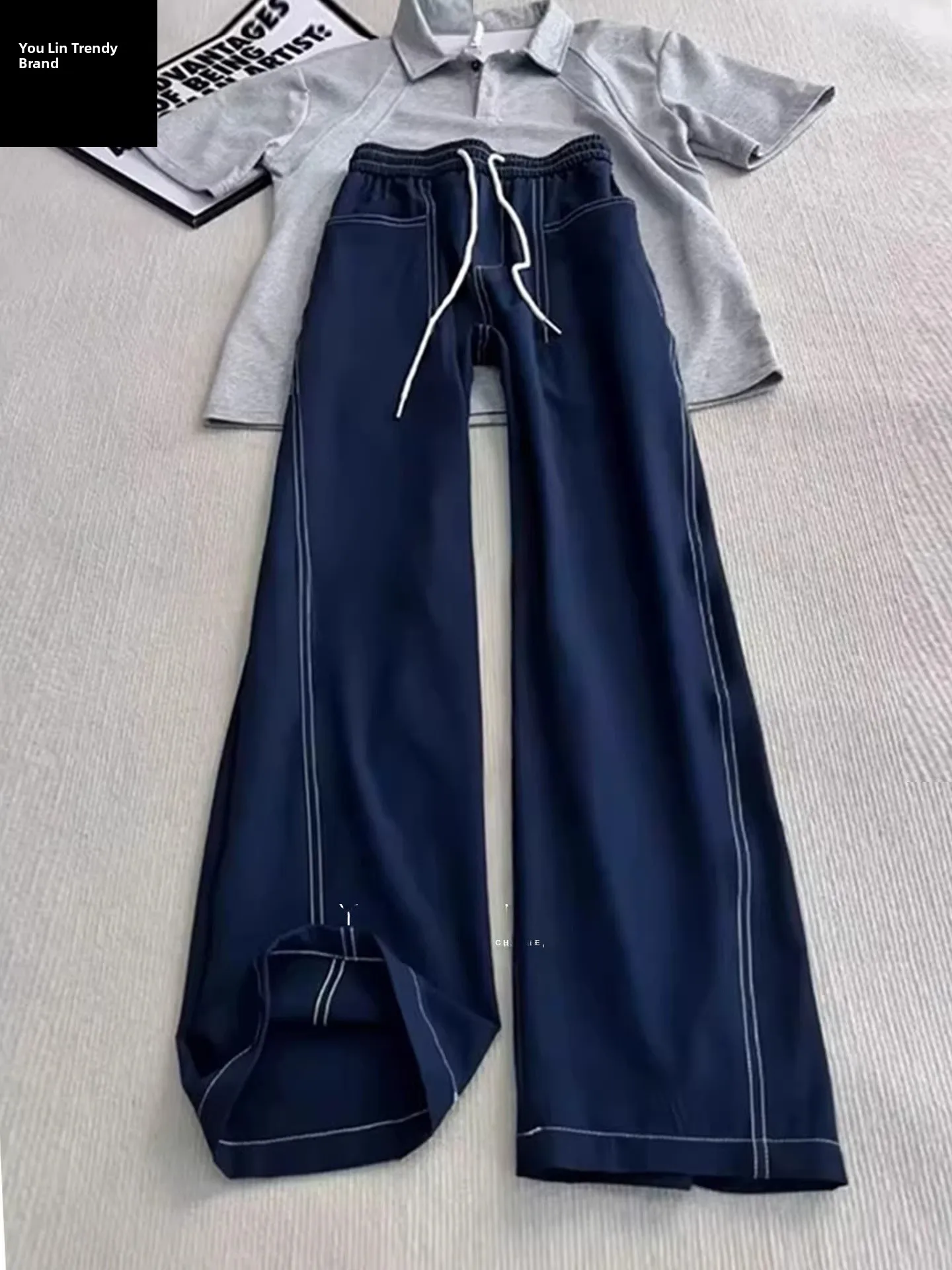 

Cool Feeling Ice Silk Straight Leg Casual Pants Men's Summer Qui Dry Breathable Loose Fit Spor Drapey Casual Trousers