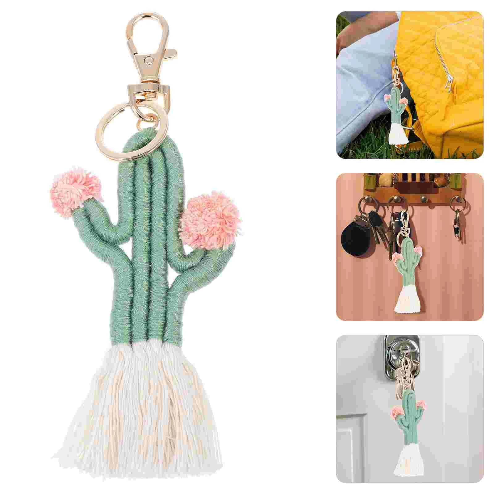 Mini zaino con ciondolo cactus per ragazza, padre, per donna, accessorio per chiave auto in lega di zinco