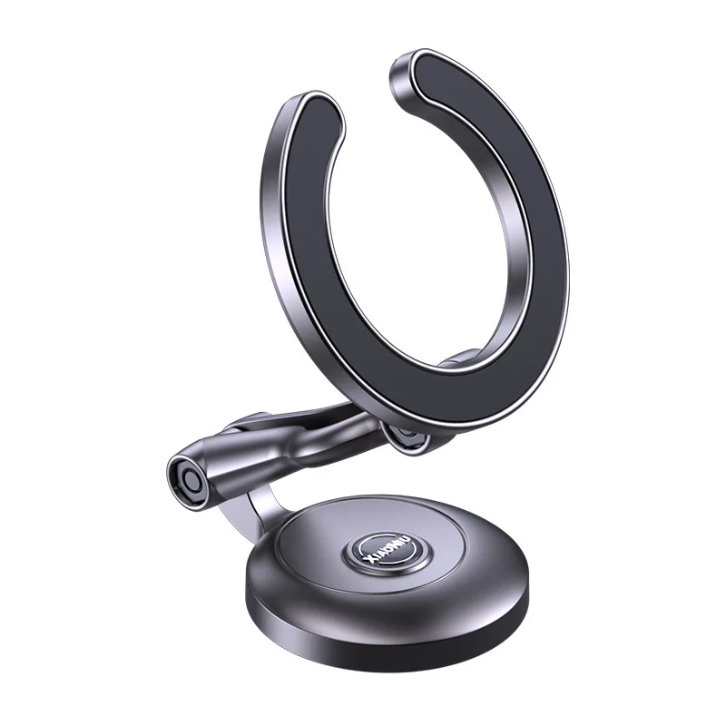 

New metal magnetic suction mobile phone folding bracket, anti shake rotating instrument panel, car navigation bracket