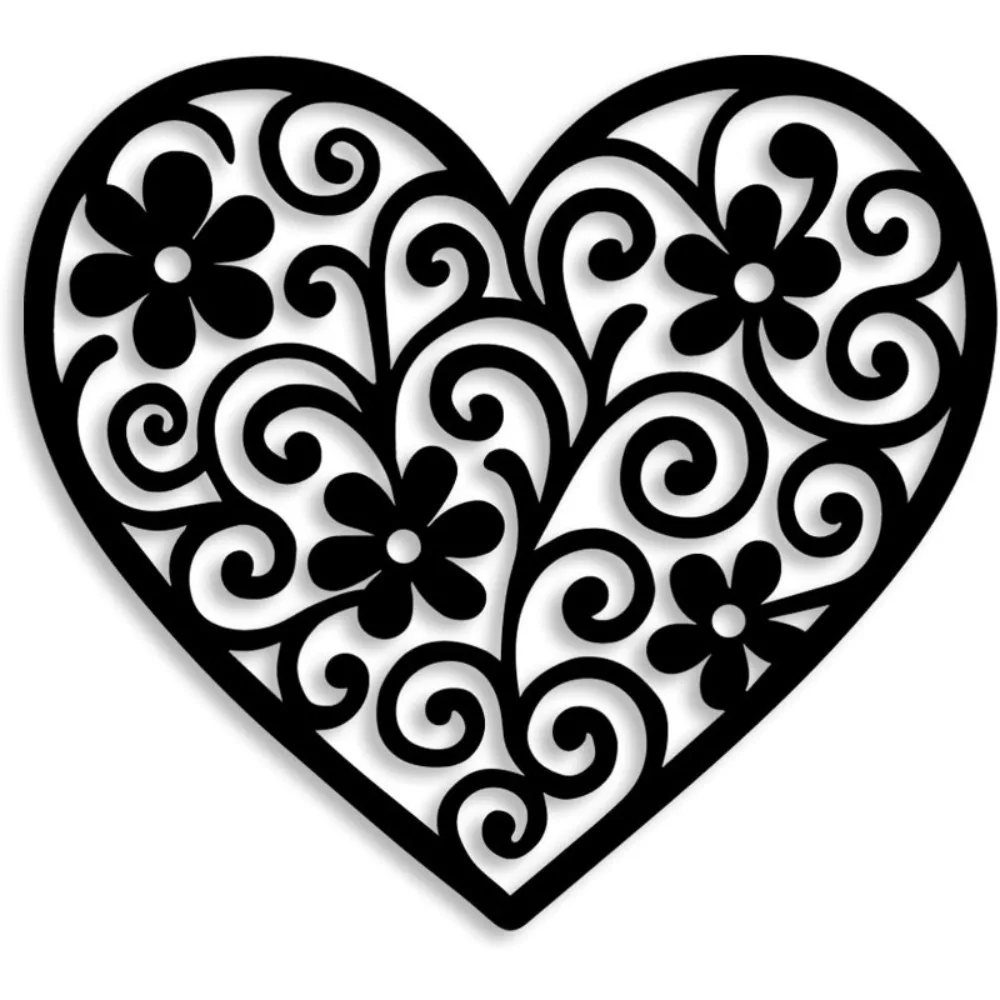 Black Metal Heart Wall Art, 11.8