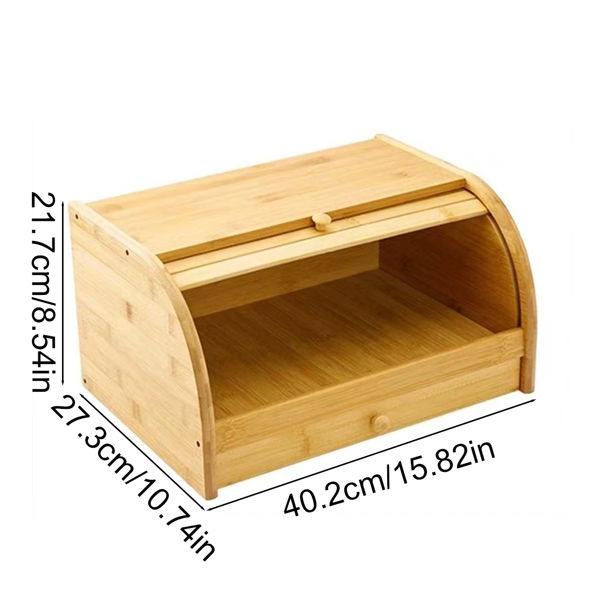 Premium Bamboo Bread Box, Wooden Large Capacity Milk Bread Storage And Organizer，With Drawer To Hold Cutlery, Double Layer Food