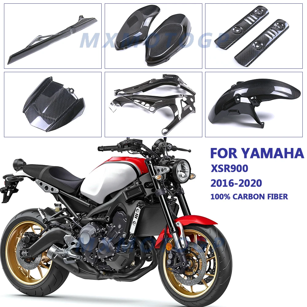 

For Yamaha XSR900 XSR 900 2016- 2018 2019 2020 100% Carbon Fiber Side Tank Covers Frame Covers Fairings Motorcycle Accessories
