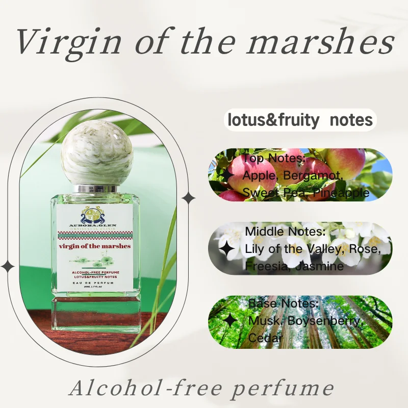 Perfume unisex EDP de la Virgen de los Mares - Fragancia acuática de loto y afrutado con aroma fresco de la frente de agua de almizcle de rosa de bergamota 50 ml
