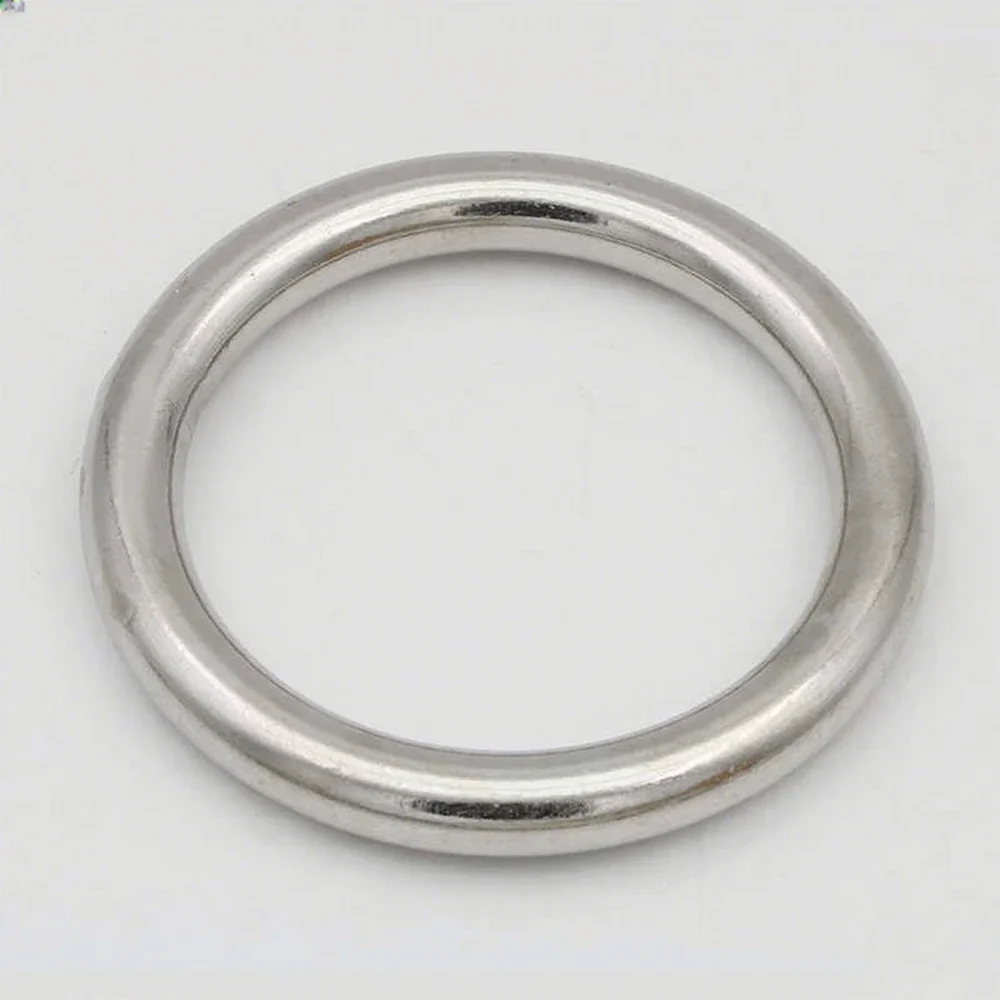 1-4pcs 20/30/40/50/60/80/100mm 304 Stainless Steel Solid O-Ring Welded Rust Resistant Iron Pet Fishing Net Hanging Rings