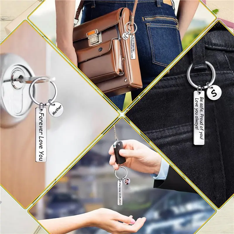 F-F 90 Pcs Engravable Metal Keychain Blanks Metal Stamping Blanks For Engraving Stainless Steel Blank Key Ring Tags