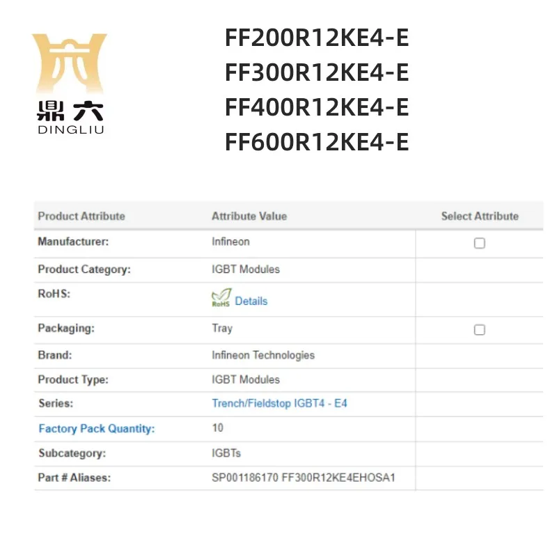 FF200R12KE4-E FF300R12KE4-E FF400R12KE4-E FF600R12KE4-E IGBT Modules