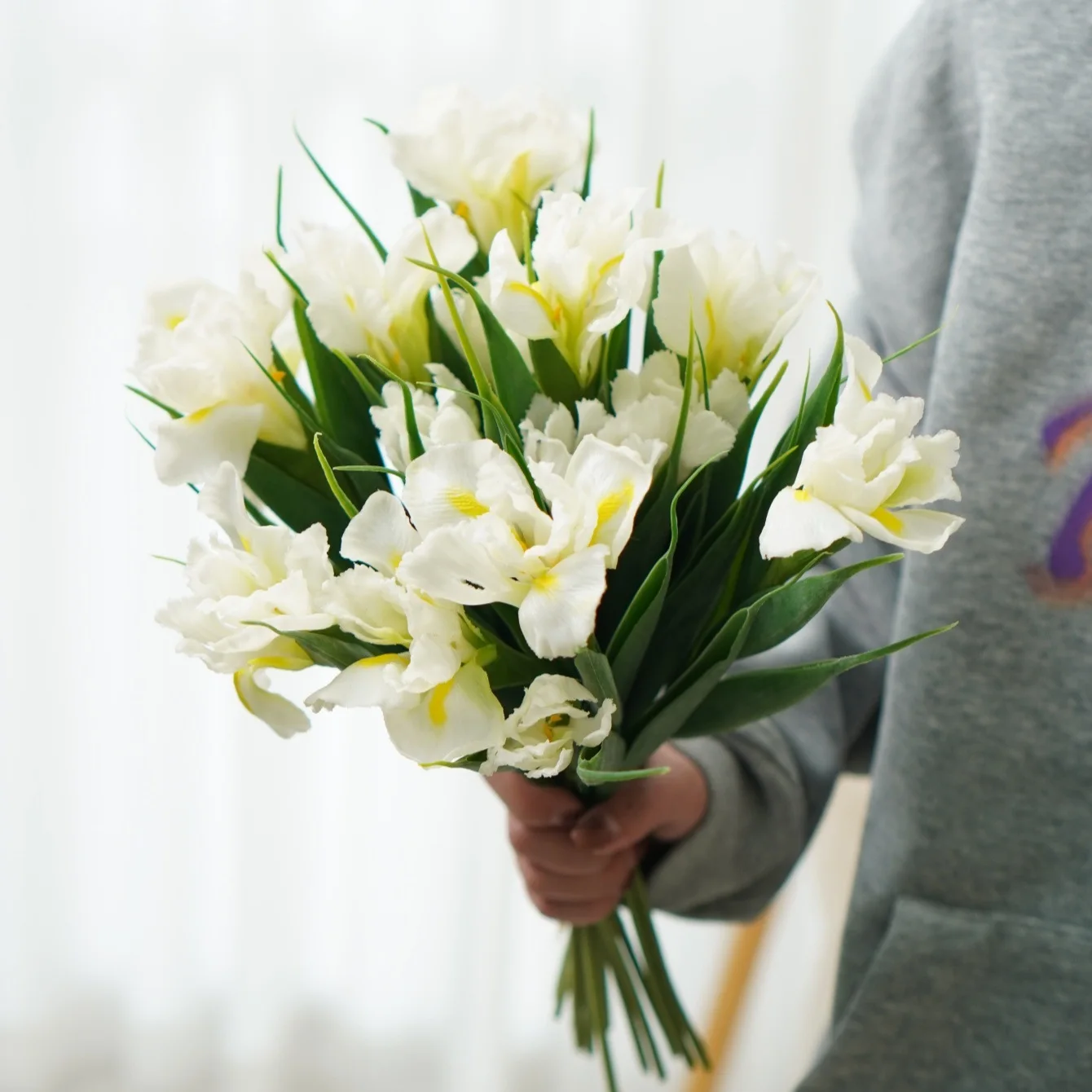 Iris simulation Alice bouquet fake flower home decoration photography props soft glue feel simulated flower