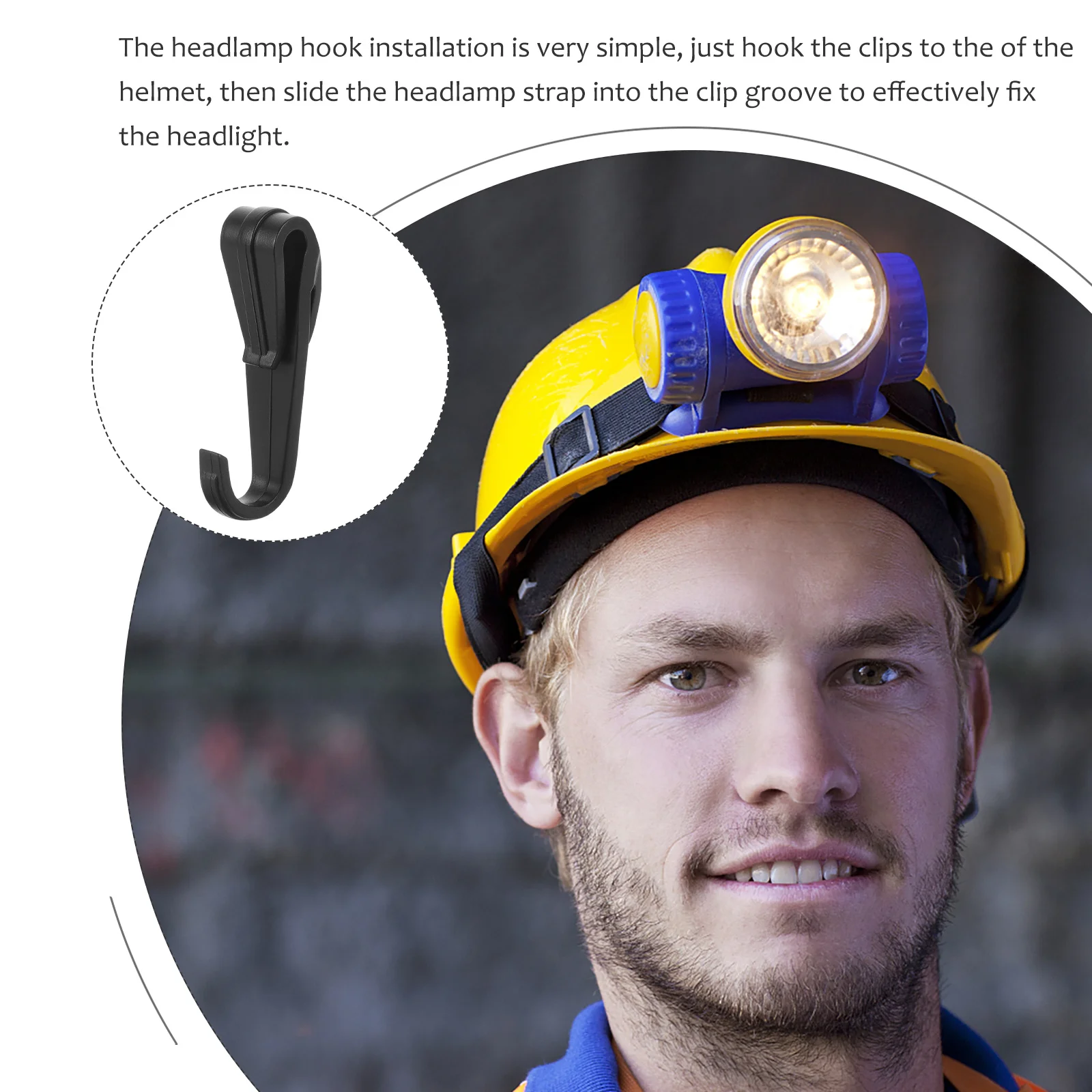

12pcs Headlight Clips For Hard Hat Lightweight Clip Easily Mount Headlamp Hook Construction Work Safety Tool