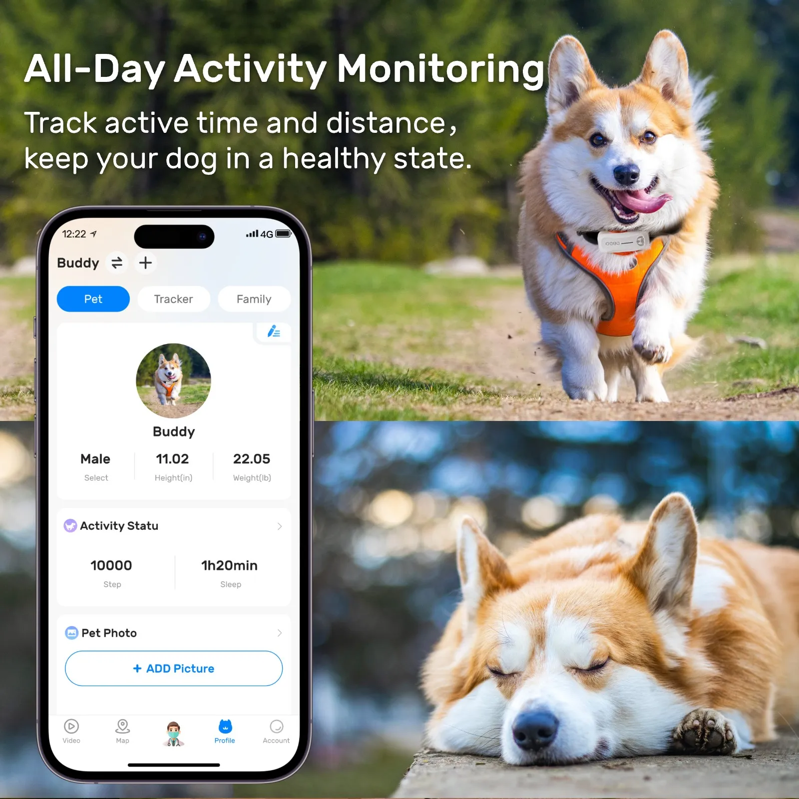 GPS Tracker for Dogs Waterproof Pet Location Smart Activity Tracker Real-time Tracking fit for Any Collar Android iOS Universal 2