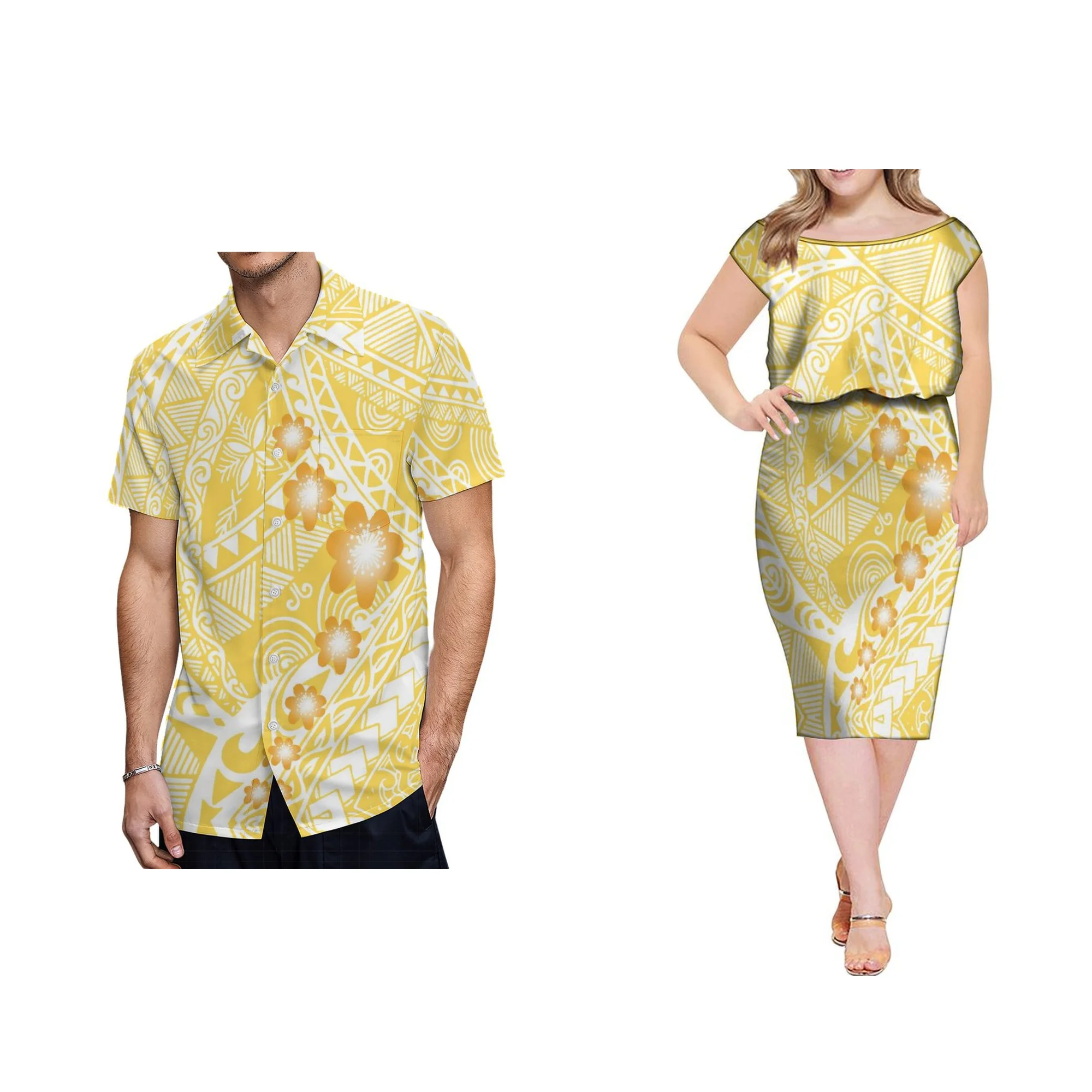 Hot Women'S Fashion Dress Hawaii Midi Party Tight Sexy Dress Polynesian Tribe Pattern Plus Size image 4