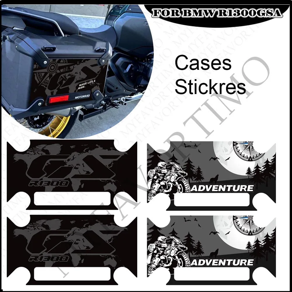 ل BMW R1300GS R 1300 GS R1300 ADV GSA مغامرة دراجة نارية رالي الناقل جذع الأمتعة العديلات الألومنيوم حالات ملصقات