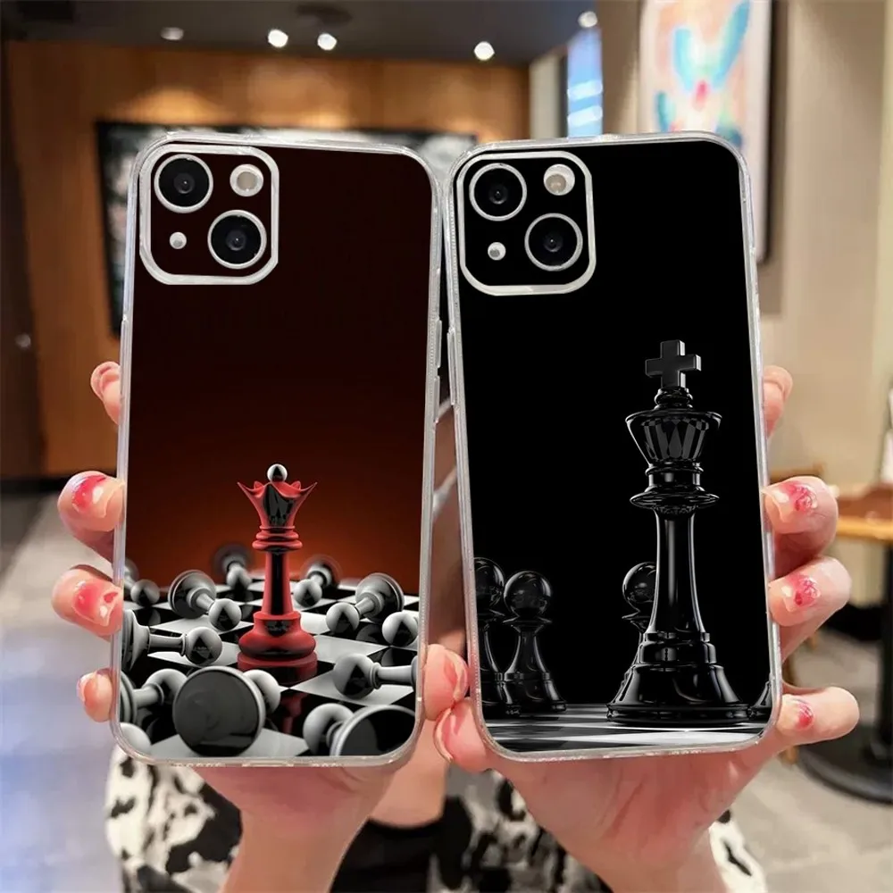

Chess Kings Phone Case For iPhone 11,12,Mini,13,14,15,Pro,XS,Max,X 8,7,6s,Plus,5,SE,XR Transparent Shell
