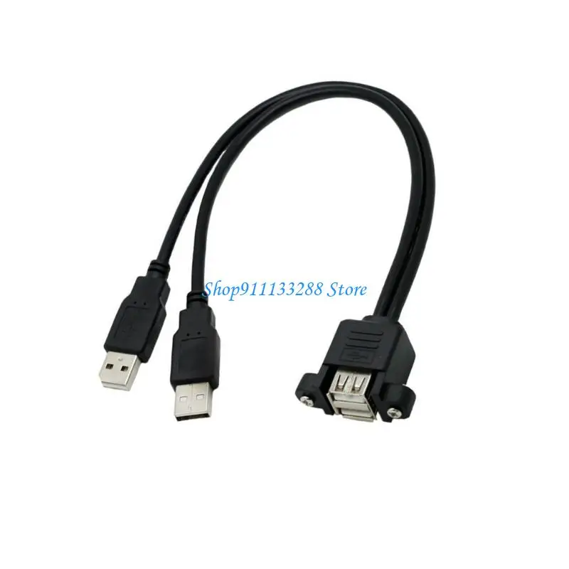 G88D USB2.0 Male to Female Extension Cable with Mounting Ears, Plug-and-Play Port Access for Desktop, Cabinet, Car Use