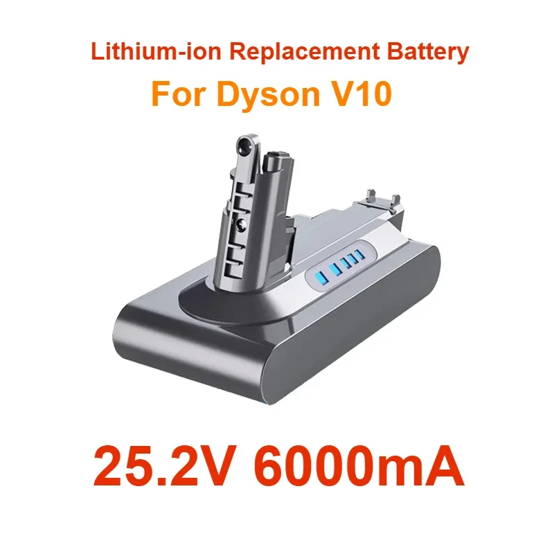 For Dyson V10 Cleaner RH-10 SV12 Battery Pack 7-CELL(206340) SV14 7INR21/70 V10 Replacement Battery Lithium-ion 25.2V 6000mA