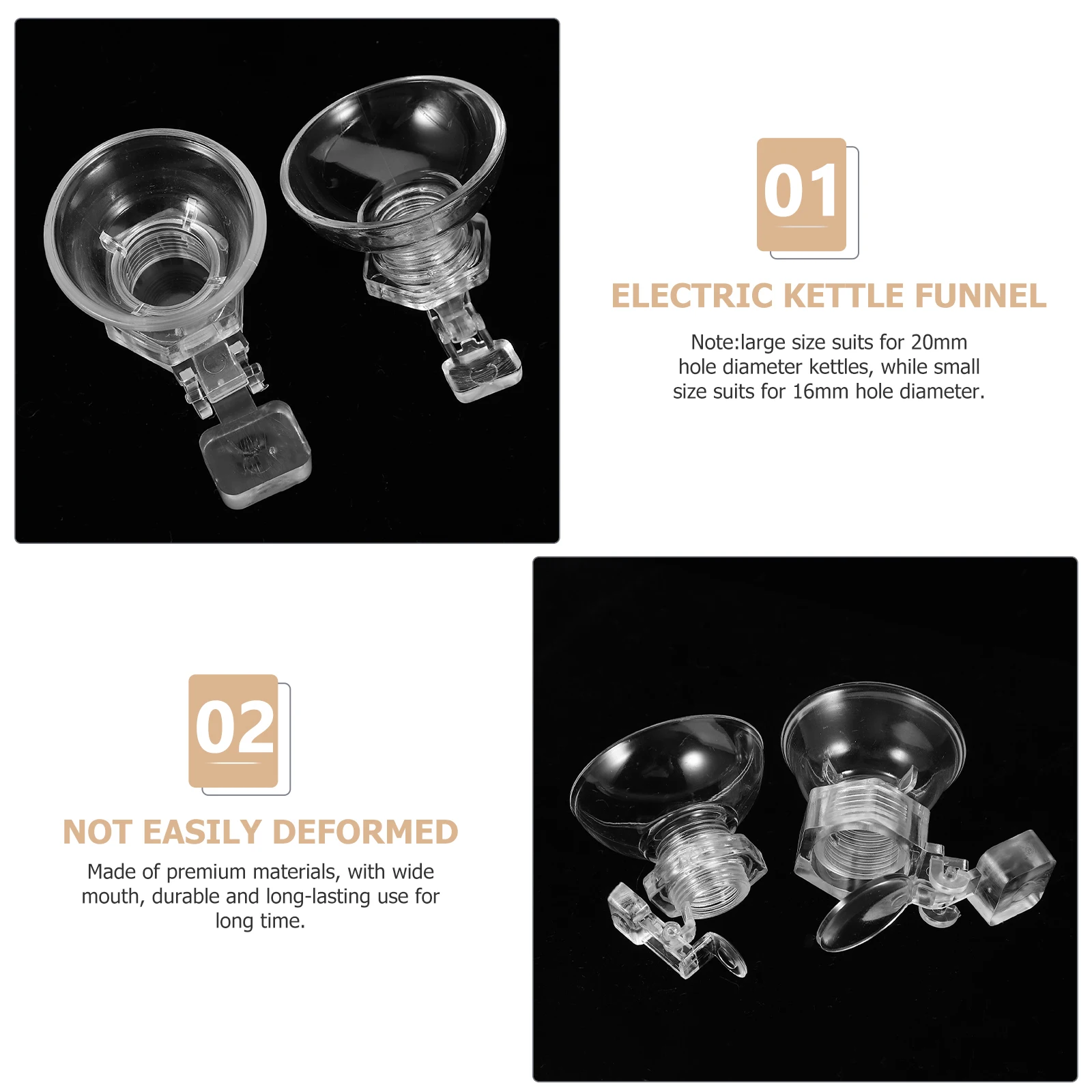 

10 Pcs Funnel Water Jug Bottle Filling Transparent Electric Small Plastic Bottle Funnel Portable Camping Hiking