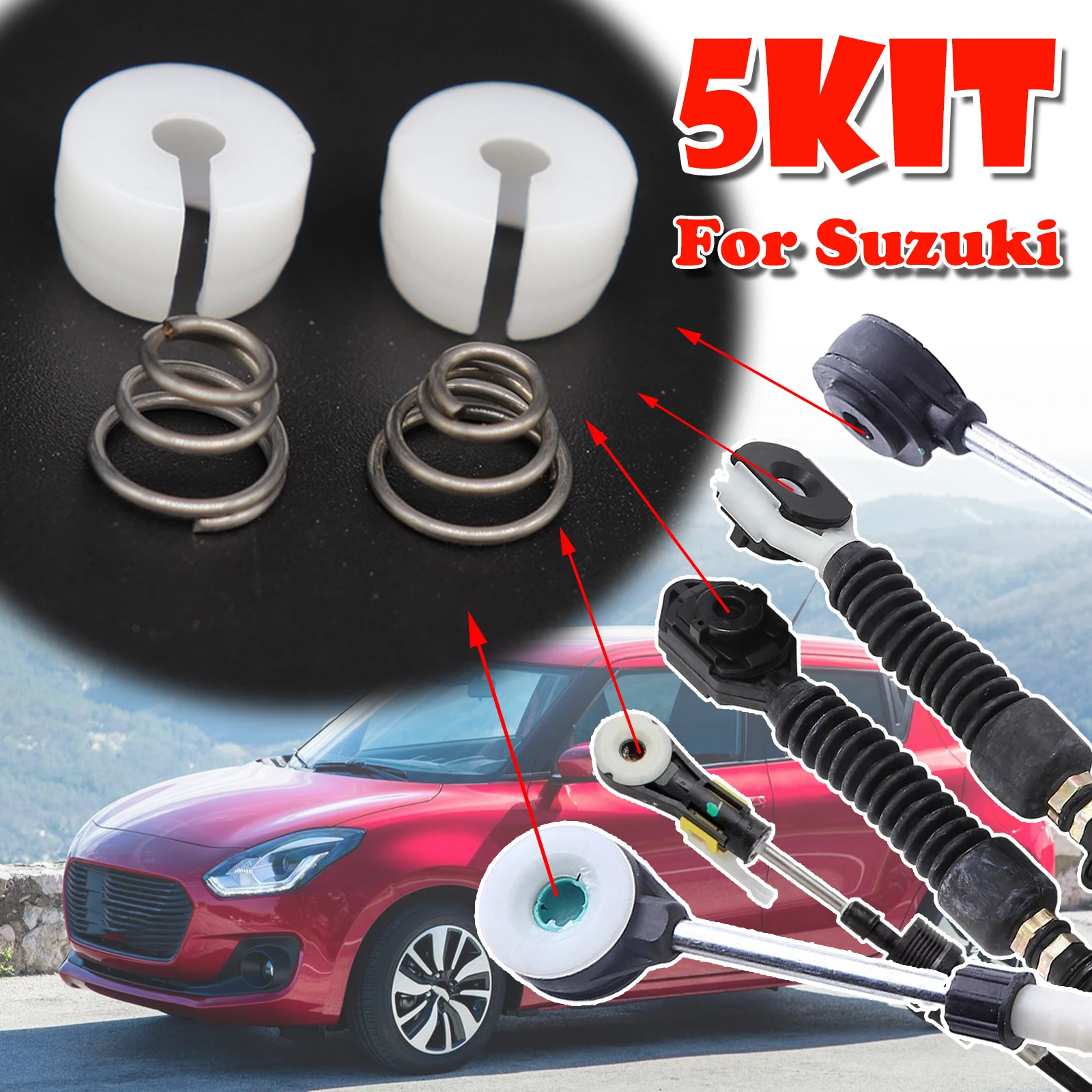 

Manual Gearbox Shift Cable Linkage Control Bushing For Suzuki Gear Shifter Lever Connect Bush Spring Repair kit Accessories 2008