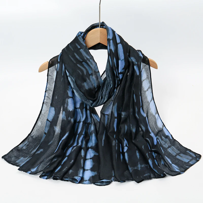 1Pcs Aquarell Druck Hijab Frauen Böhmischen Weichen Islam Ramadan Moslemisches Hijabs Foulard Femme Schal Wrap Schal Kopftuch