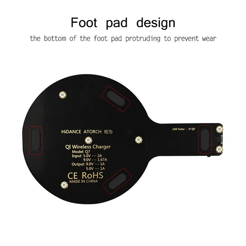 ABVI-Q7 testador de carregador sem fio 10w testador de telefone móvel para iphone usb carregador rápido testador lcd