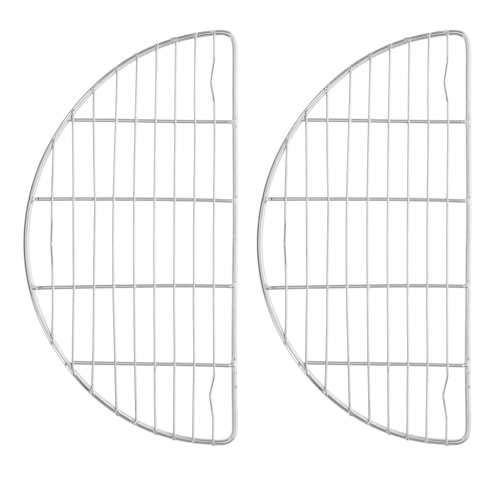 

2Pcs Half Round Stainless Steel Roasting Rack Semi-Circular Steam Oil Drain Cooling Rack for Fried Food Tempura Baking