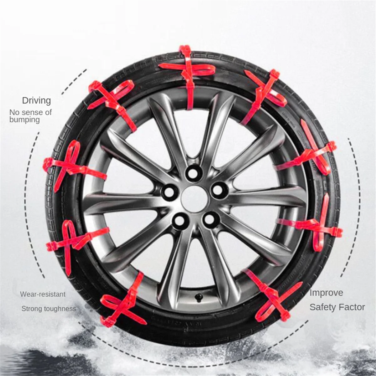سلاسل الثلج في حالات الطوارئ الشتاء قابل للتعديل المضادة للانزلاق سلاسل الإطارات تناسب معظم السيارات والشاحنات SUV عجلة شرائط المضادة للانزلاق، 30 قطعة