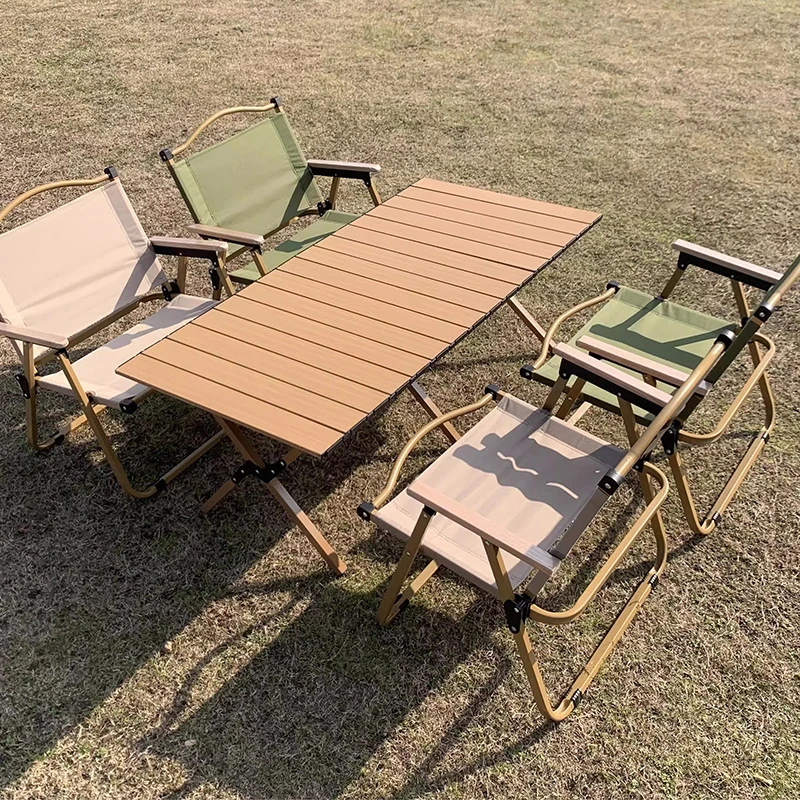 Portable Camping Outdoor Table Beach Dining Room Beach Coffee Sunshade Outdoor Table Aluminum Fold Portable Furniture Meble FYOT