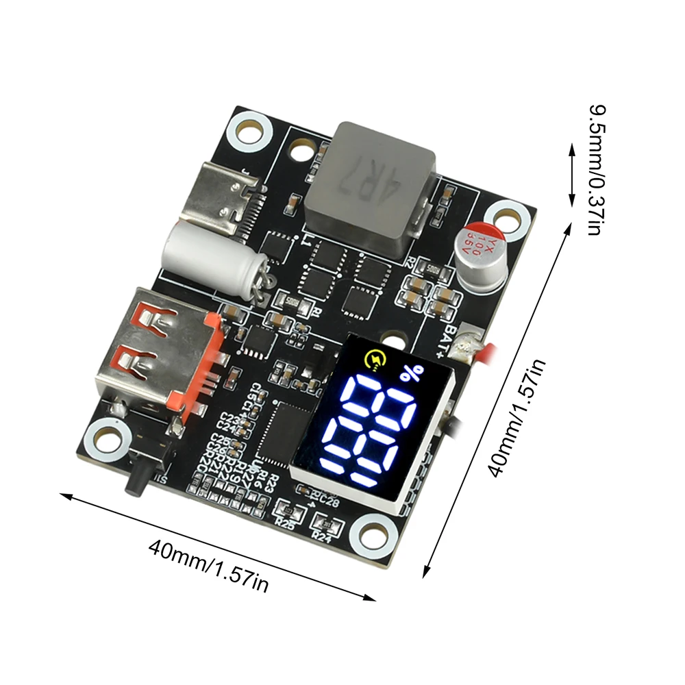 Powerbank-Modul 3S/4S/5S/6S 65W Bidirektionales Schnellladen mit Digitalanzeige Typ-C USB-A für DIY Mobile Power