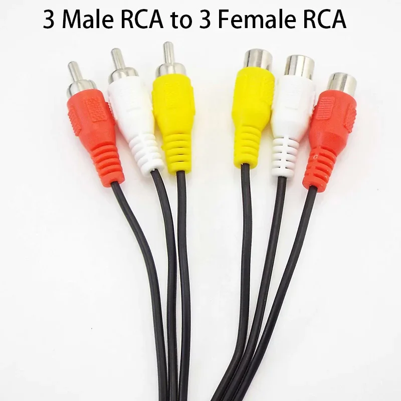 Audio Cables 3 RCA Male to    female connector Composite  Video AV extension Cable Plug  q1 1M/1.5M/Meter