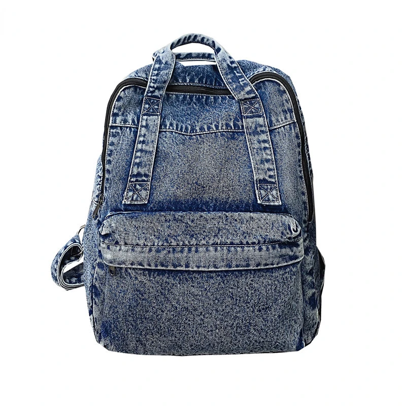 Damen Denim Rucksack japanische Rucksack waschen Leinwand Retro Reise große Kapazität Bücher tasche Student Schult aschen Teen Handtasche Mädchen