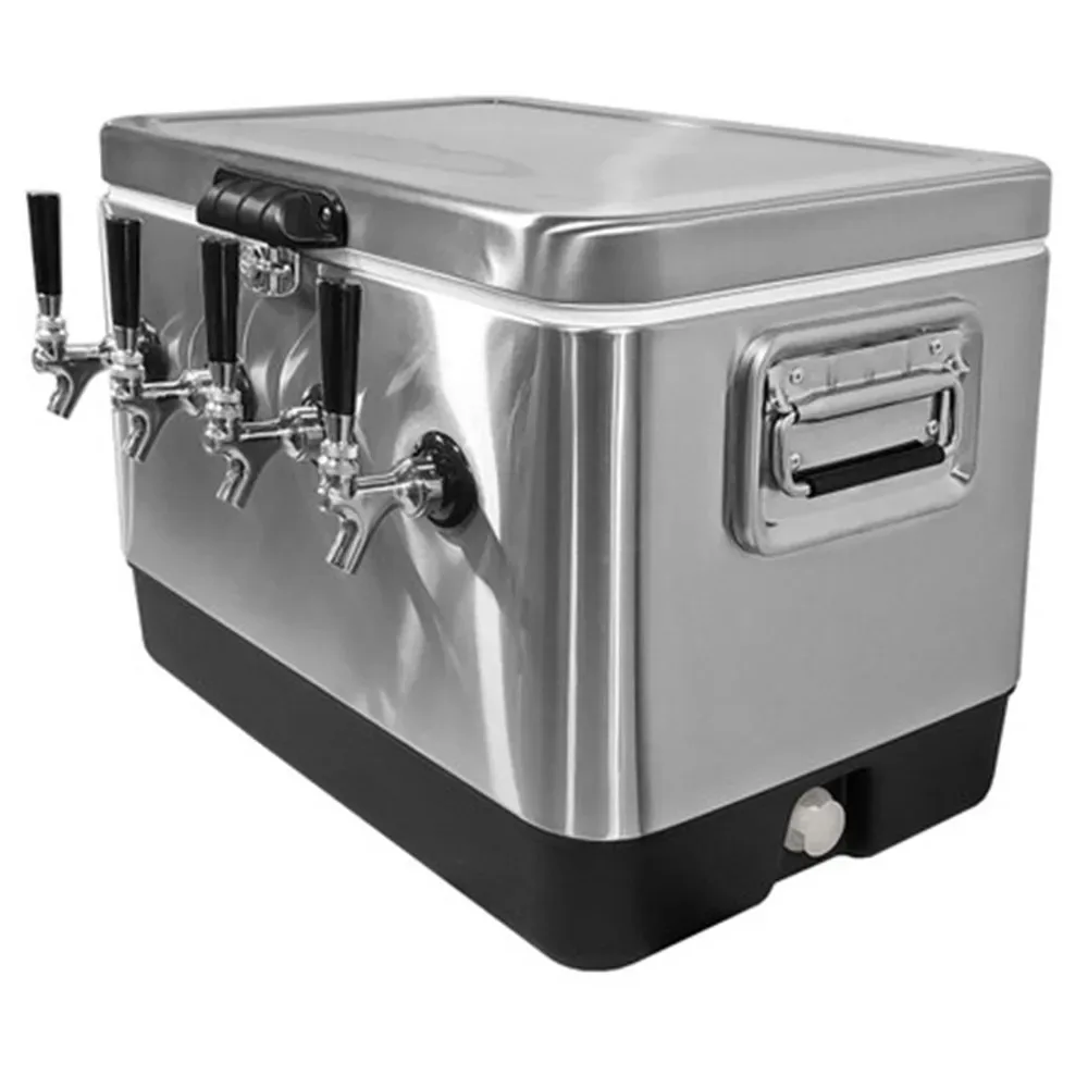 

Stainless Steel Portable Alcohol Dispenser 4 Tap Jockey Box 50L Shipped from Mexican warehouse, delivered to your door within 10