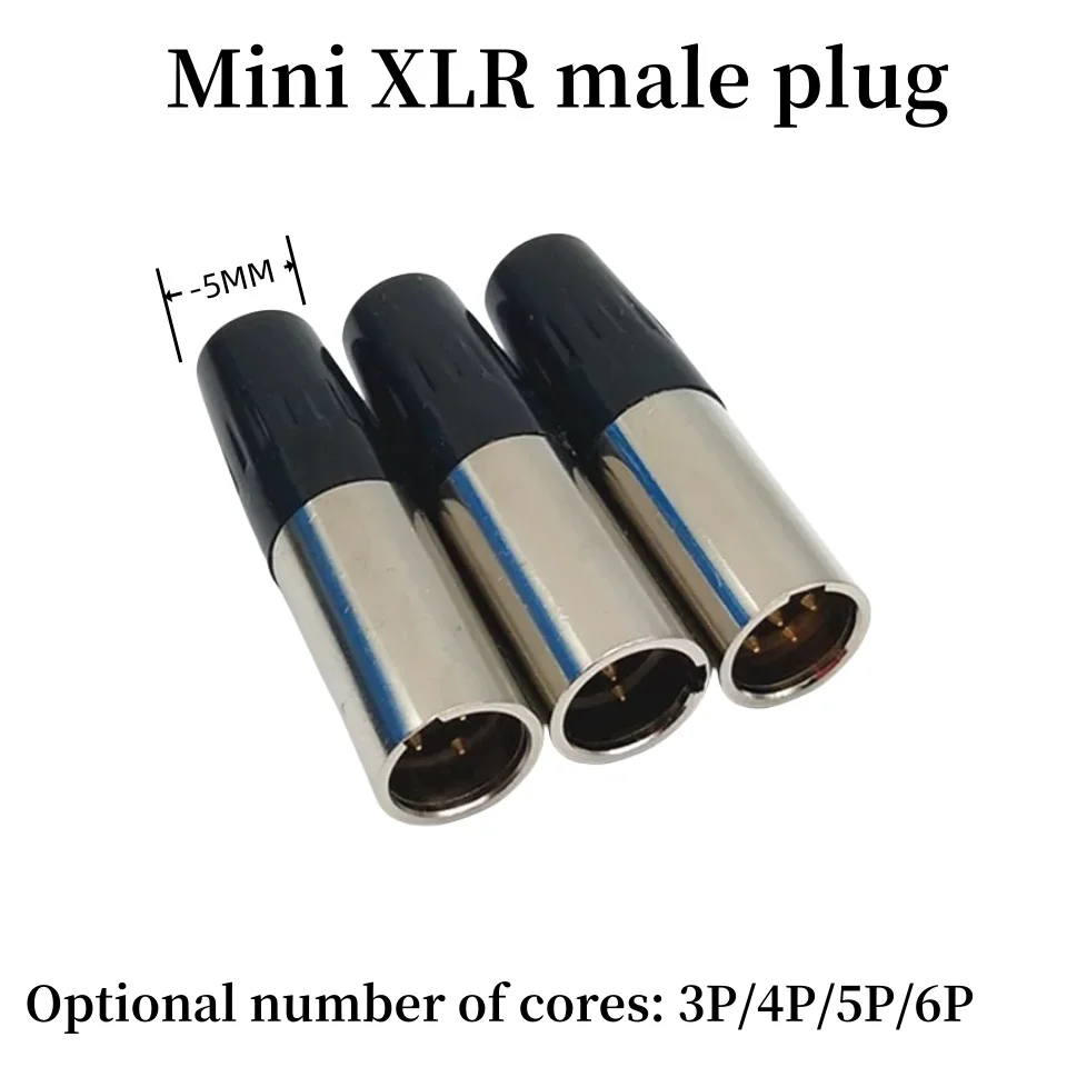 MINI XLR connector copper pin gold-plated mini headphone plug socket 3P/4P/5P/6P audio micro microphone plug