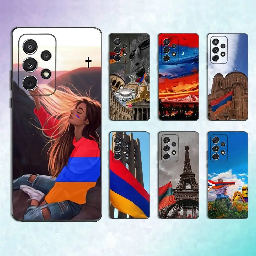 

Flag ART Armenia Phone Case For Samsung S25,S24,S23,S22,S21,S20,S10,Ultra,Plus,Lite,FE,Soft Silicone Black Cover