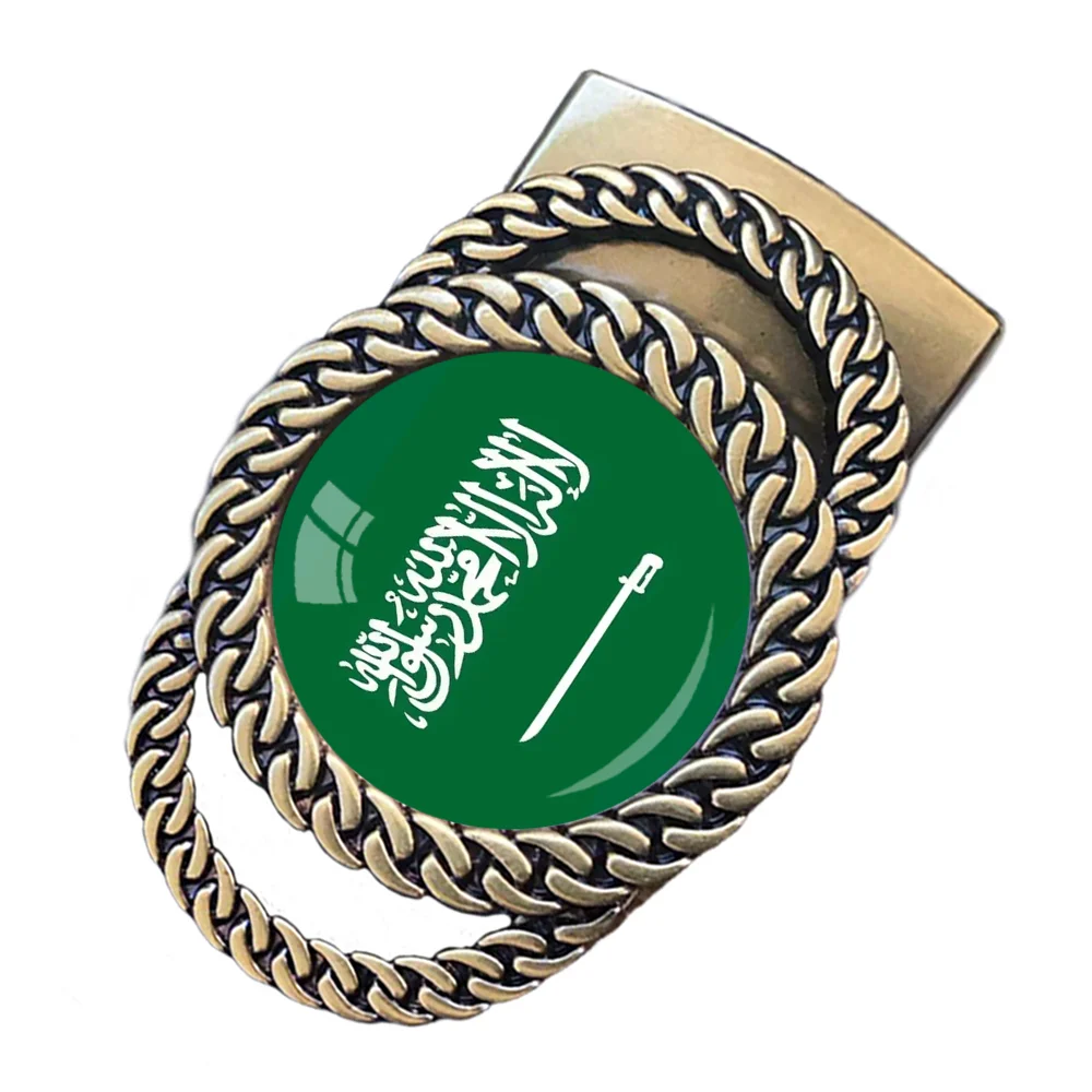 Saudi Arabia national flag pattern automatic ratchet belt buckle fashion personalized waist accessory best gift for patriots