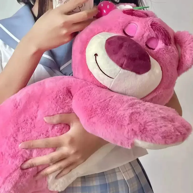 Disney Toy Story Lotso Cute Bear Strawberry Sofa Plush Pillow Stuffed Toys Children Girls Friends Festivals Birthday Gift