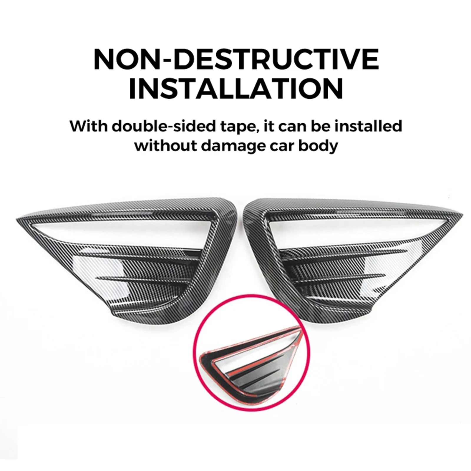 For 2021 22 23 Tesla Model 3 Y Fog Lamp Spoiler Blade Trim Protective Cover  Wind Knife ABS Decoration Sticker Car Accessories