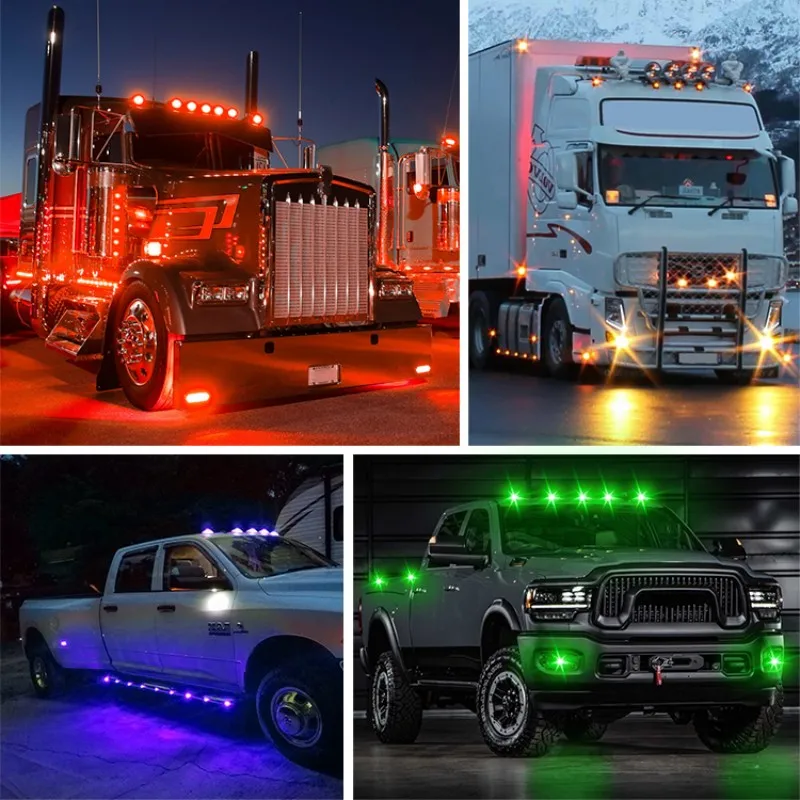 10 Pcs LED Round Trailer Side Marker Light Auto Indicators Car External Lamp for Trucks Clearance Lights Truck Turn Signal Lamp