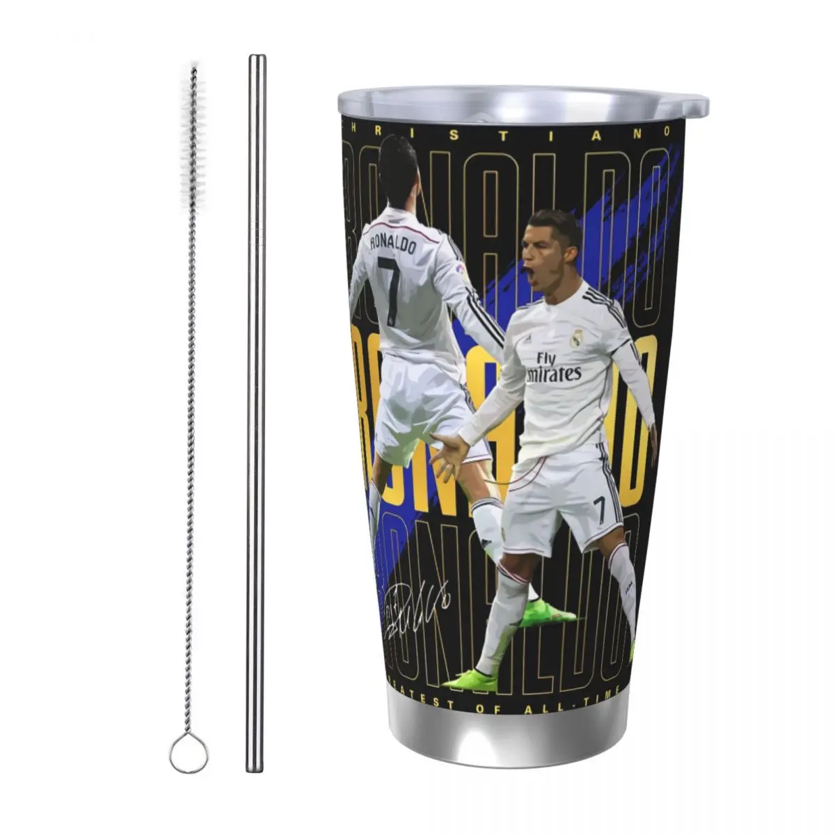 

Cristiano Ronaldo Suuiii! Stainless Steel Tumbler Vacuum Insulated Mugs Thermal Cold Cups Straw With Lid 20oz