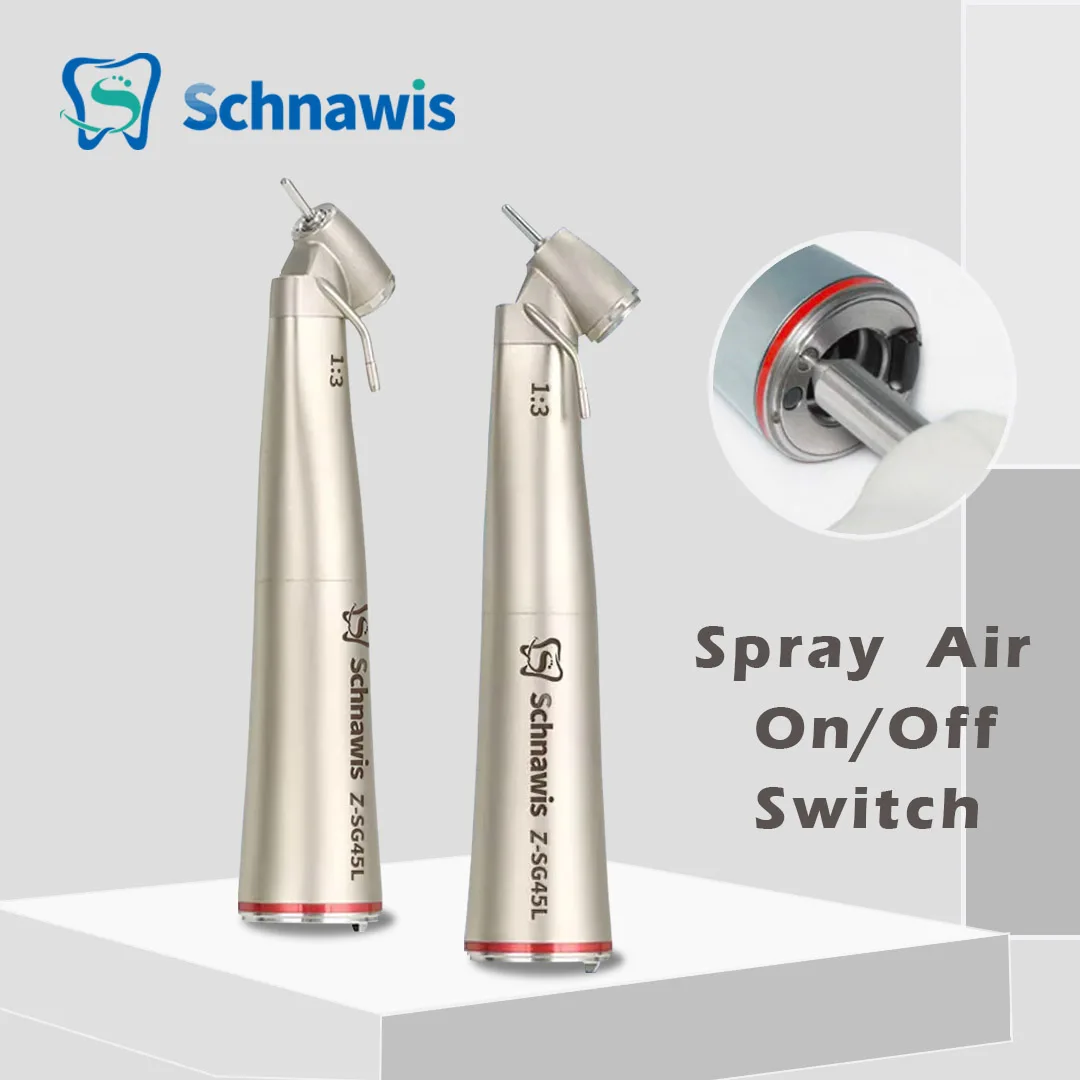 

Стоматологический хирургический наконечник Schnawis, угол 45 градусов, 1:3, высокоскоростное красное кольцо, стоматологический угловой наконечник, внешнее орошение воды