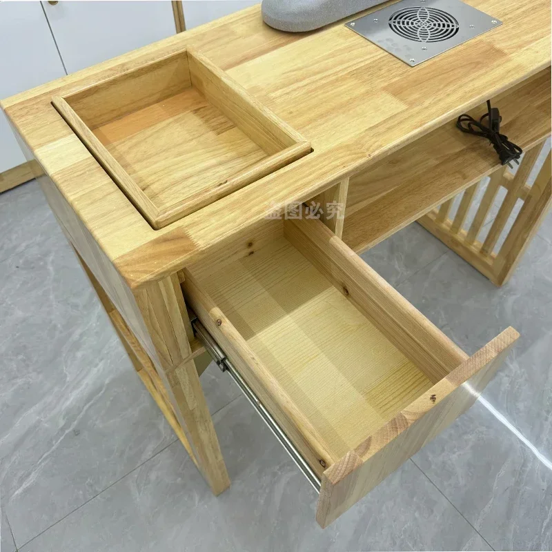 

Log Material Manicure Table Wooden Desk Salon Manicure Desk Beauty Makeup Storage Mesa De Manicurista Tavolo Professionale