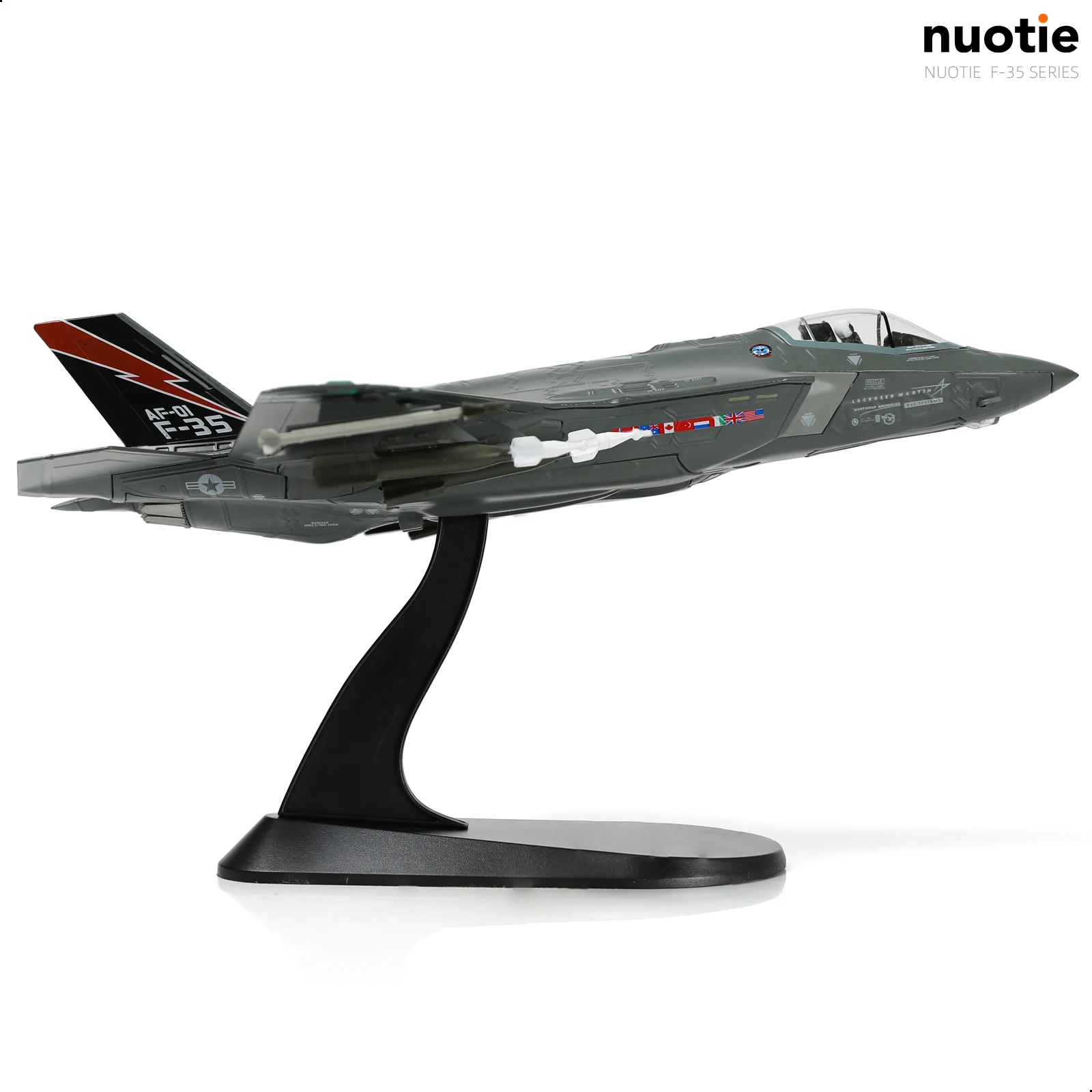 

Модель самолета NUOTIE 1/72 F-35A Lightning II ВВС США AF-01, литая под давлением, с подставкой, коллекционный подарок для взрослых