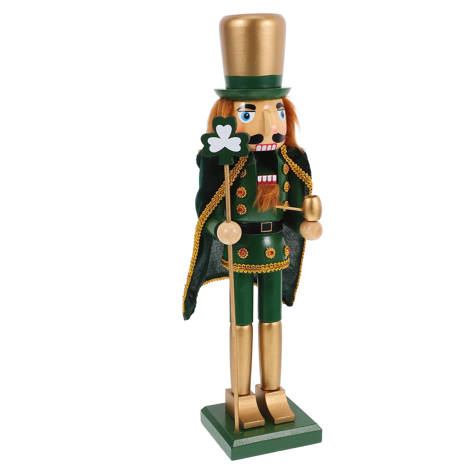 

Christmas Nutcracker Ornaments Wood Craft Decor Desktop Xmas Supplies Reusable Multiuse Traditional Figure Green Color