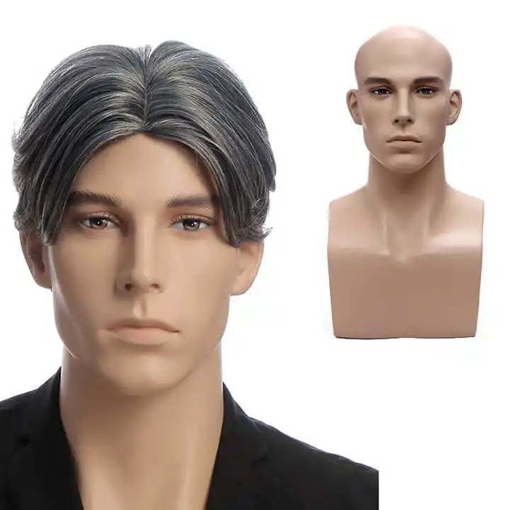 

Male Head Mannequin Fiberglass Shoulders Head Reality Male Props Hat Skinhead