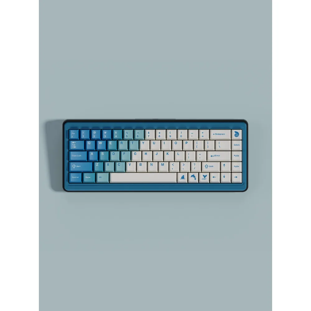 

Mechanical Keycaps Cherry Profile Pbt Game Accessory Keyboard Caps Front Carve Ergonomic Blue and White Sublimation Glove Keycap