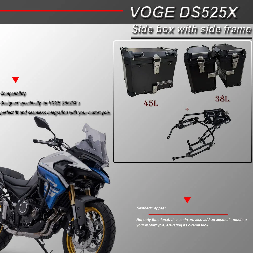 

Suitable for VOGE DS525X 525DSX DSX525 DSX 525 DS 525 X three-box luggage side boxes, tail box aluminum alloy luggage