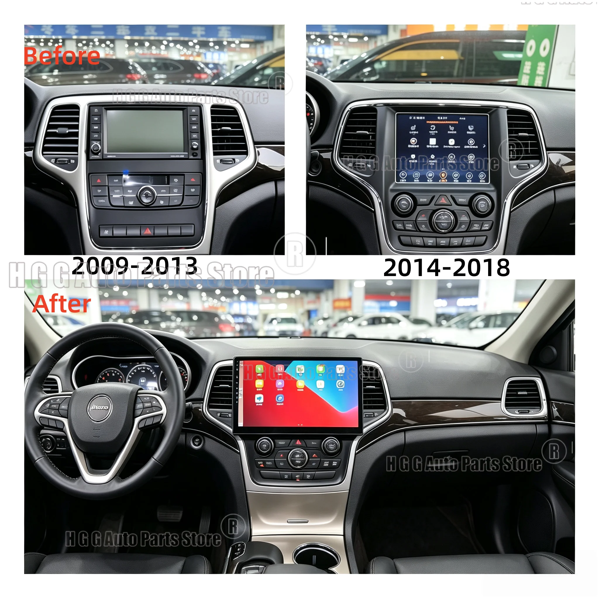 11.6Inch For Jeep Grand Cherokee 2009 2010-2018 Car Multimedia Player Gps Navi Radio Android14 Octa Core Carplay Android Auto 4G