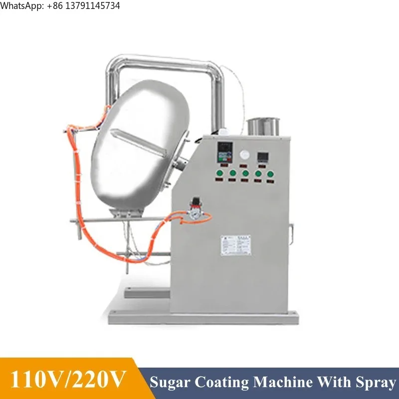 Automatic Tablet Cashew Peanut Chocolate Sugar Film Coating Machine With Spray Candy Coater Promotion