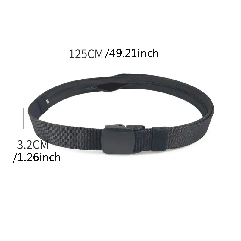 Travel Cash Anti Theft Belt Waist Bag For Male Portable Hidden Money Strap Belt Wallet Waist Pack Men Secret Hiding Belt