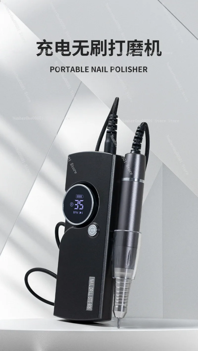

STE906 Low Noise High Speed Brushless Nail Drill Rechargeable for Salon