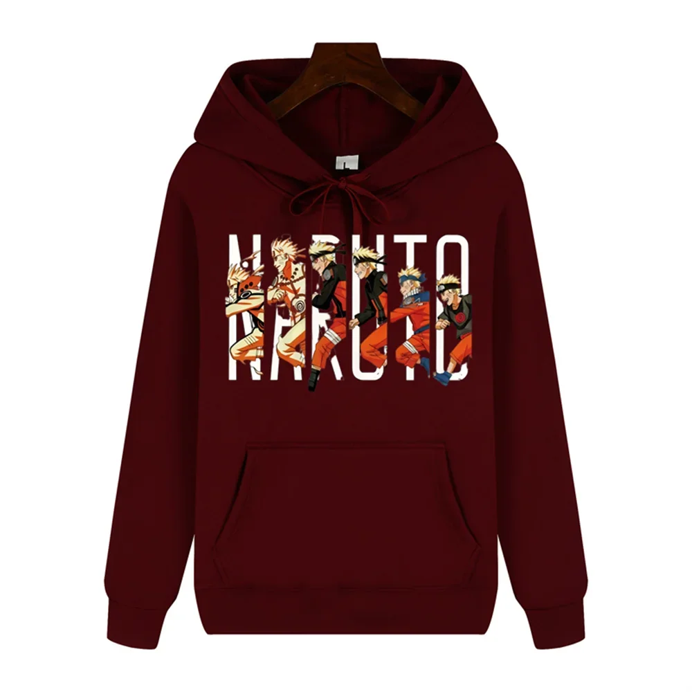 Naruto Chest Pattern Hoodie Autumn and Winter Outdoor Basic Hoodies for Men Women Y2kTop